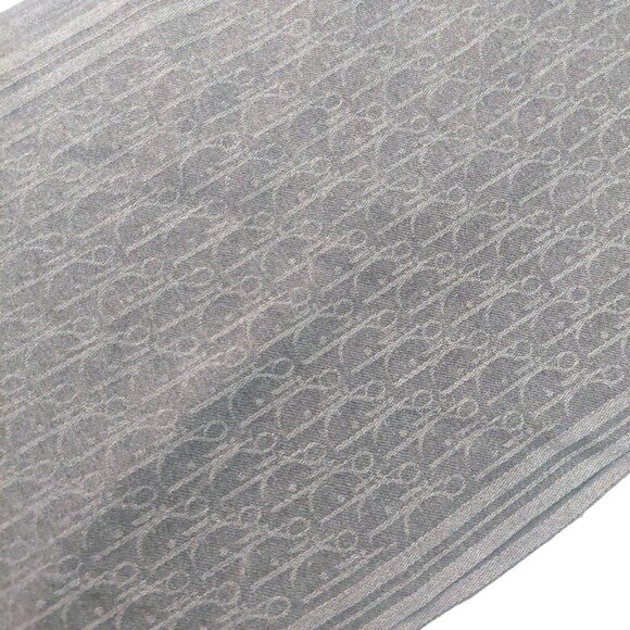 Vintage Christian Dior Monogram Dark Gray & Light Gray Fall Winter Scarf Scarves - Picture 10 of 10